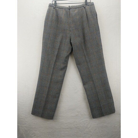 Pendleton 100% Virgin Wool Womens Pants Sz 16 Black/White/Tan Plaid Made In USA - Picture 9 of 9